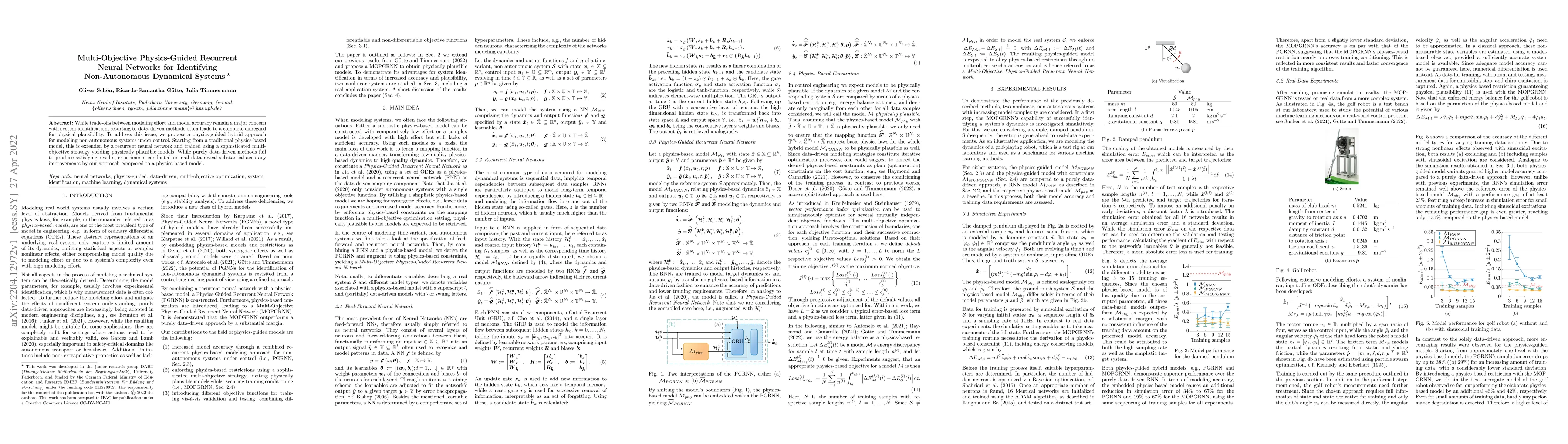Thumbnail for Multi-Objective Physics-Guided Recurrent Neural Networks for Identifying
  Non-Autonomous Dynamical Systems