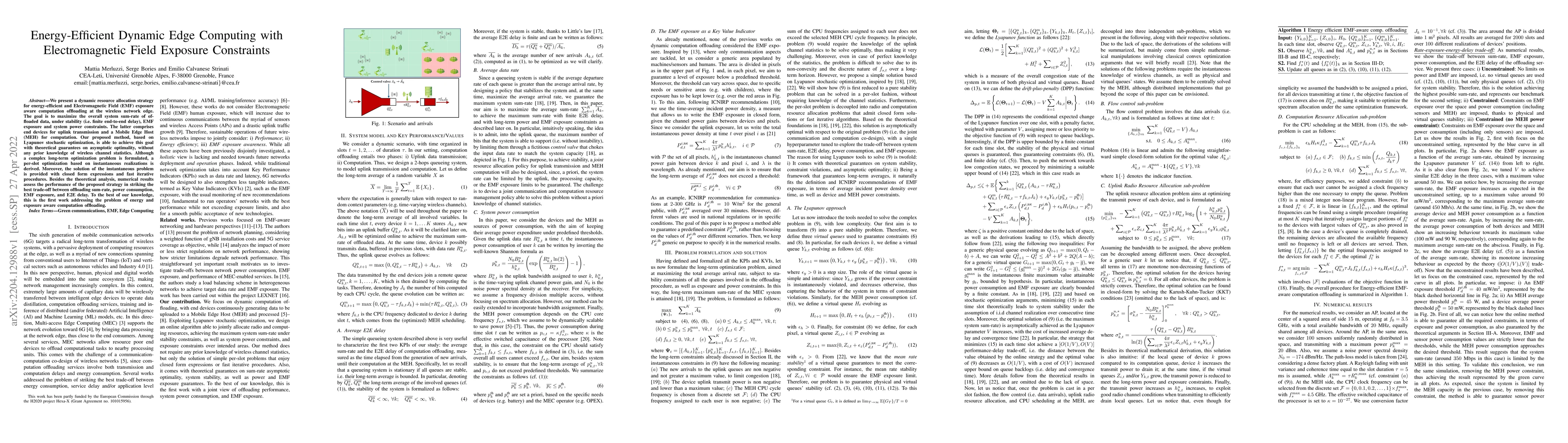 Thumbnail for Energy-Efficient Dynamic Edge Computing with Electromagnetic Field
  Exposure Constraints