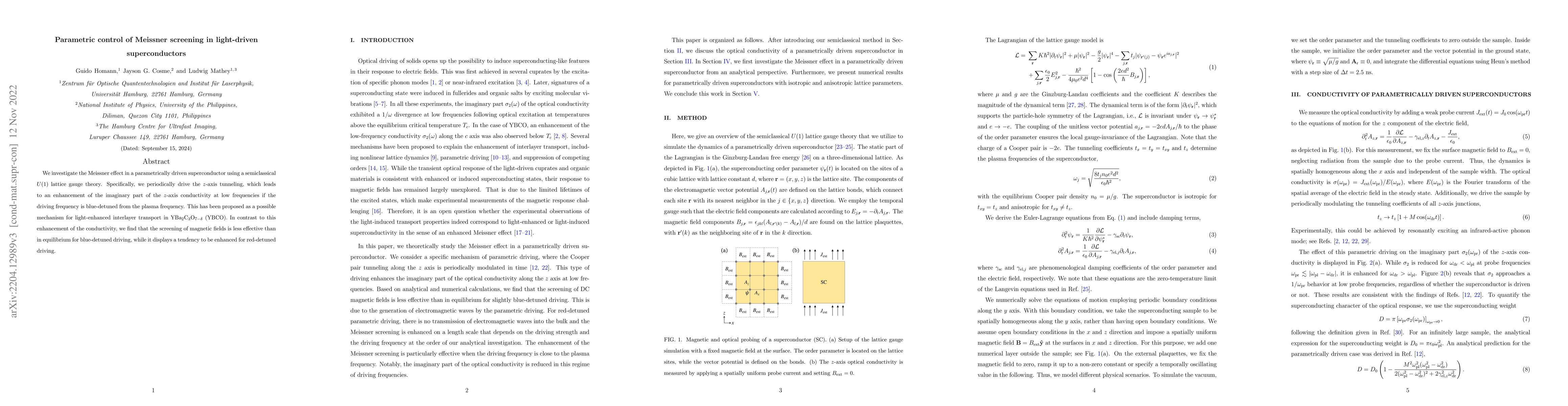 Thumbnail for Parametric control of Meissner screening in light-driven superconductors