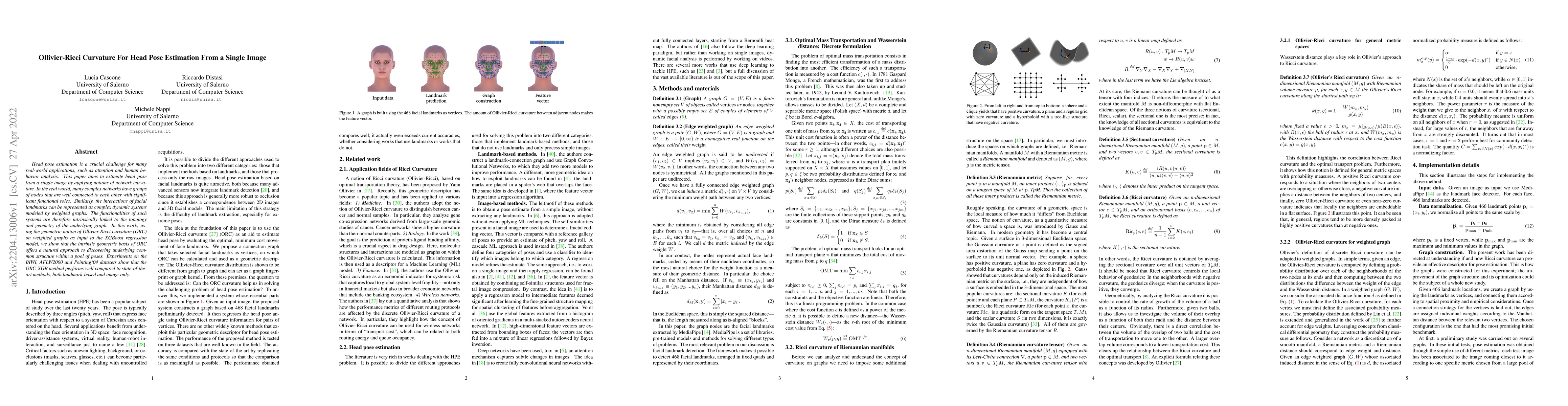 Thumbnail for Ollivier-Ricci Curvature For Head Pose Estimation From a Single Image
