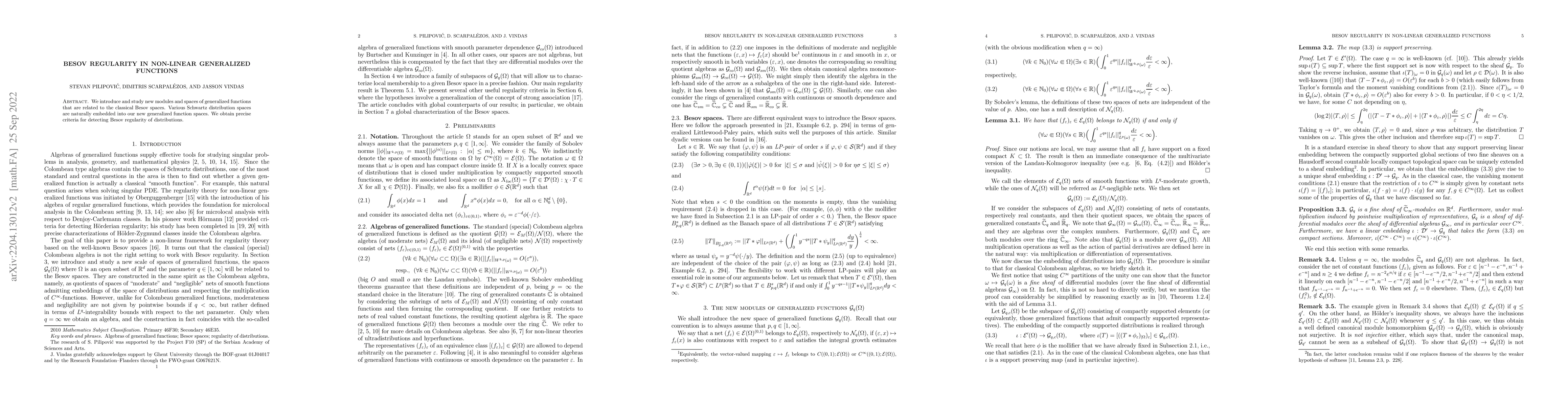 Thumbnail for Besov regularity in non-linear generalized functions