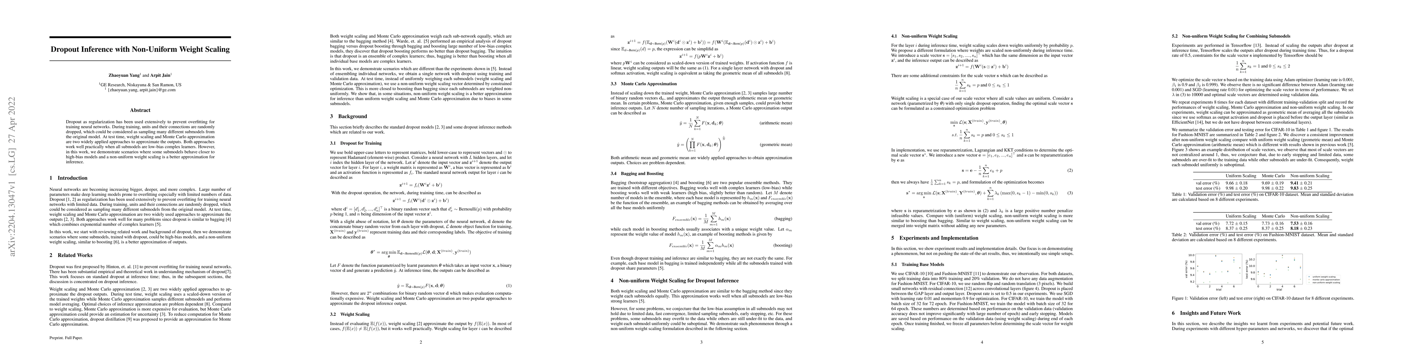 Thumbnail for Dropout Inference with Non-Uniform Weight Scaling