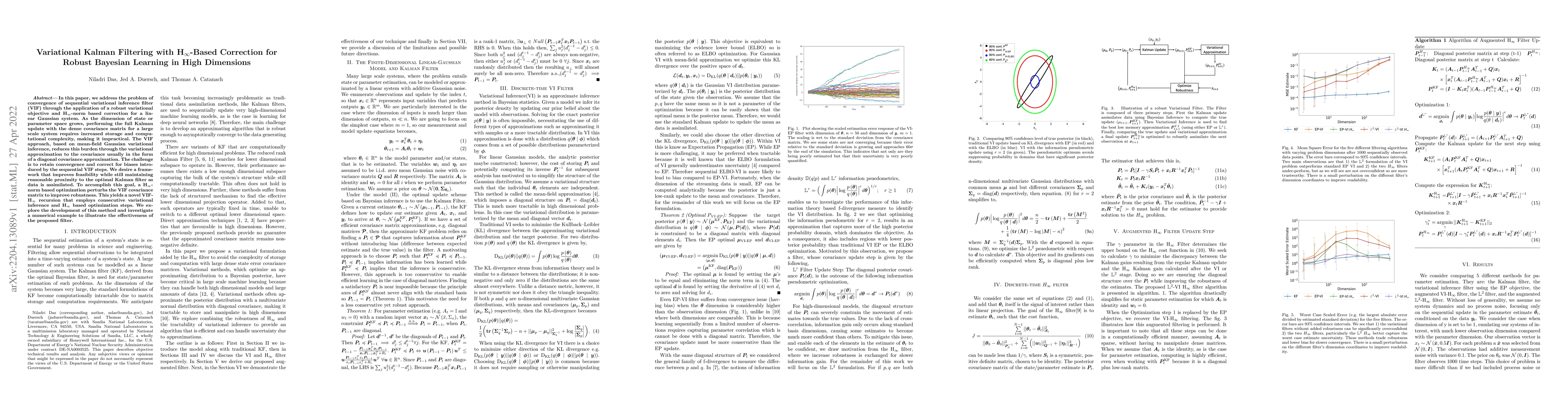 Thumbnail for Variational Kalman Filtering with Hinf-Based Correction for Robust
  Bayesian Learning in High Dimensions