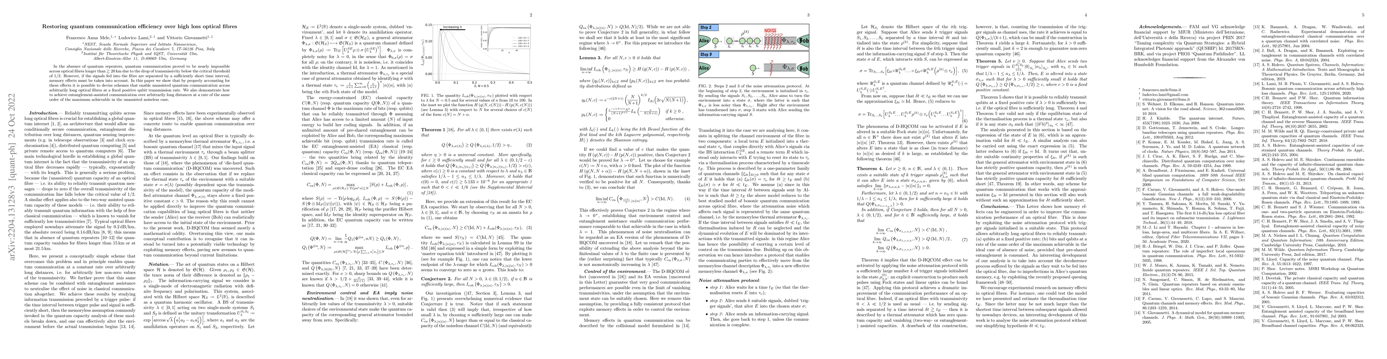 Thumbnail for Restoring quantum communication efficiency over high loss optical fibres