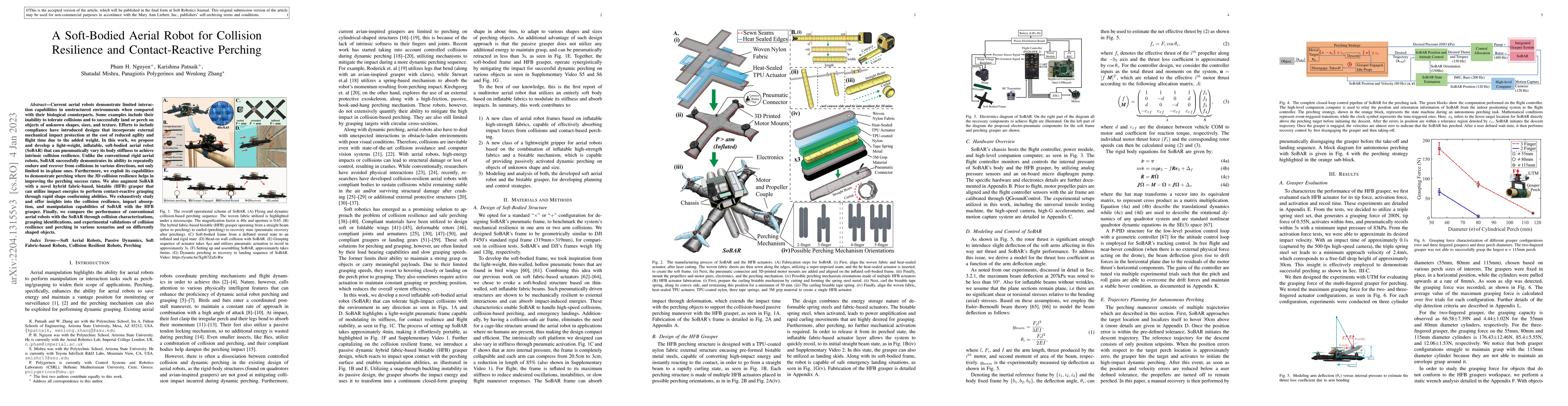 Thumbnail for A Soft-Bodied Aerial Robot for Collision Resilience and Contact-Reactive
  Perching