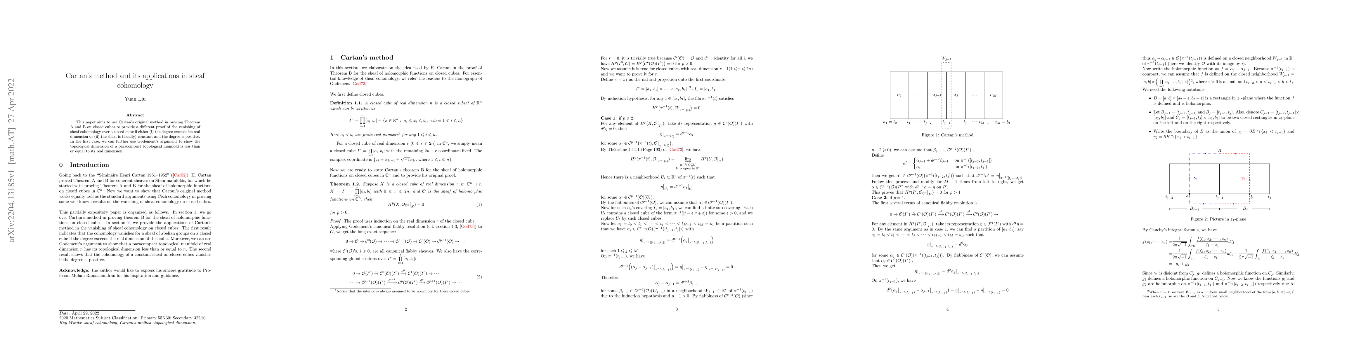 Thumbnail for Cartan's method and its applications in sheaf cohomology