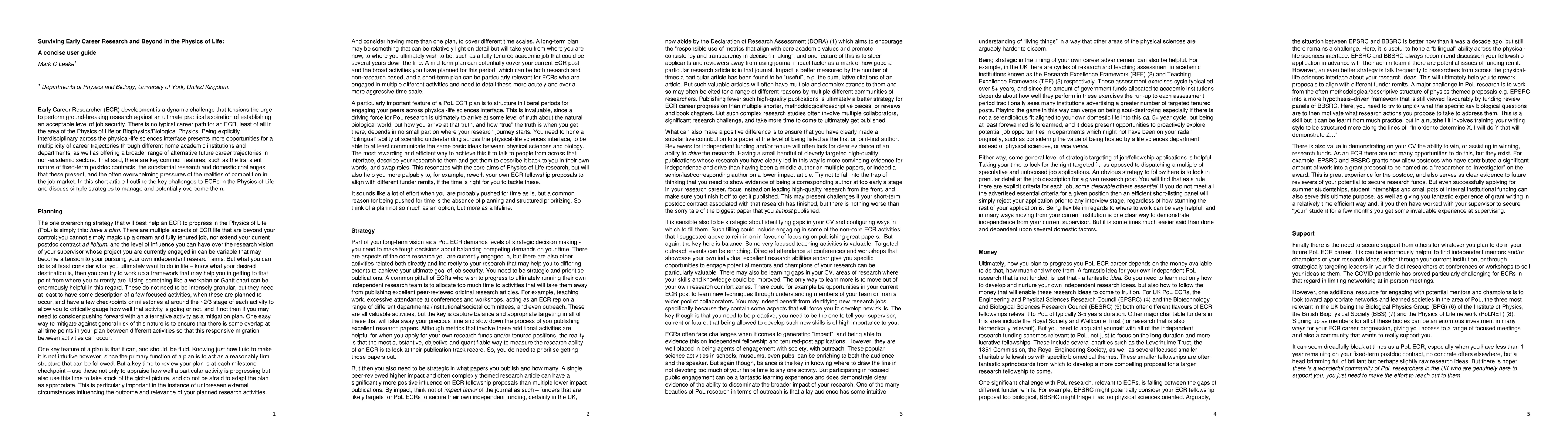 Thumbnail for Surviving Early Career Research and Beyond in the Physics of Life: A
  concise user guide