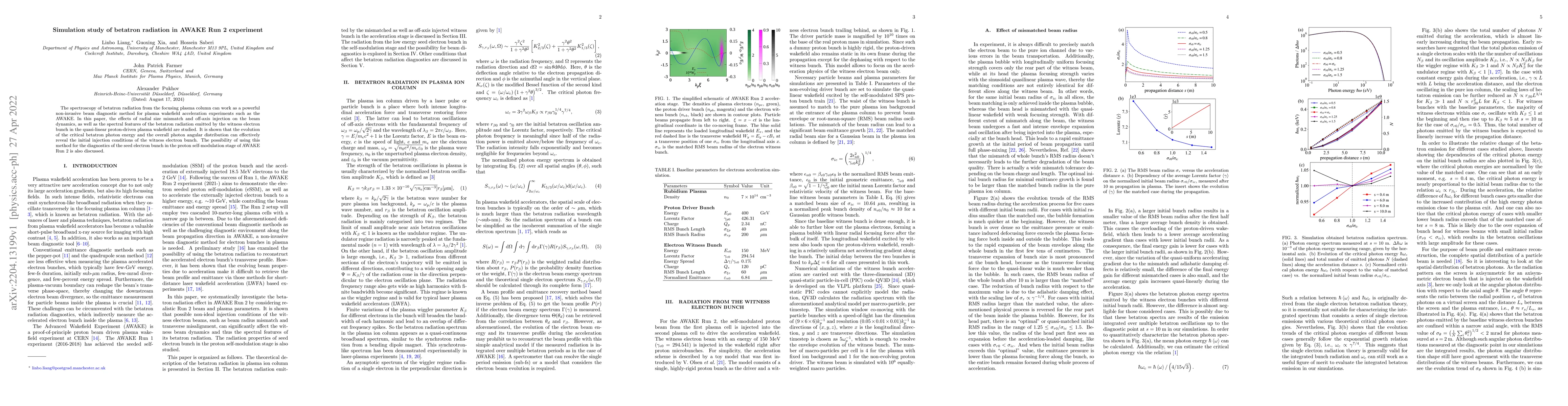 Thumbnail for Simulation study of betatron radiation in AWAKE Run 2 experiment