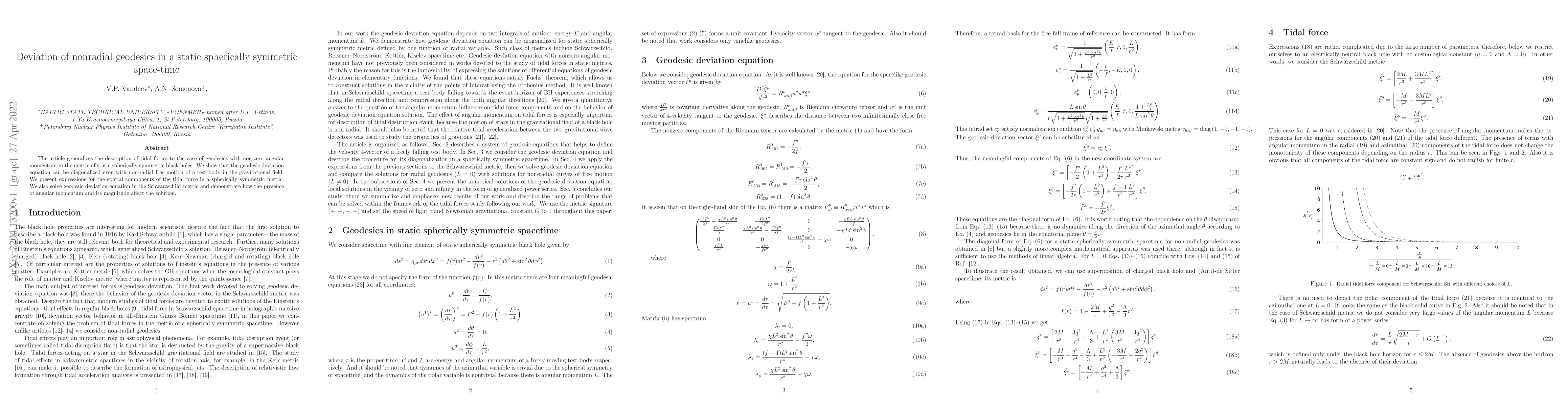 Thumbnail for Deviation of nonradial geodesics in a static spherically symmetric
  space-time