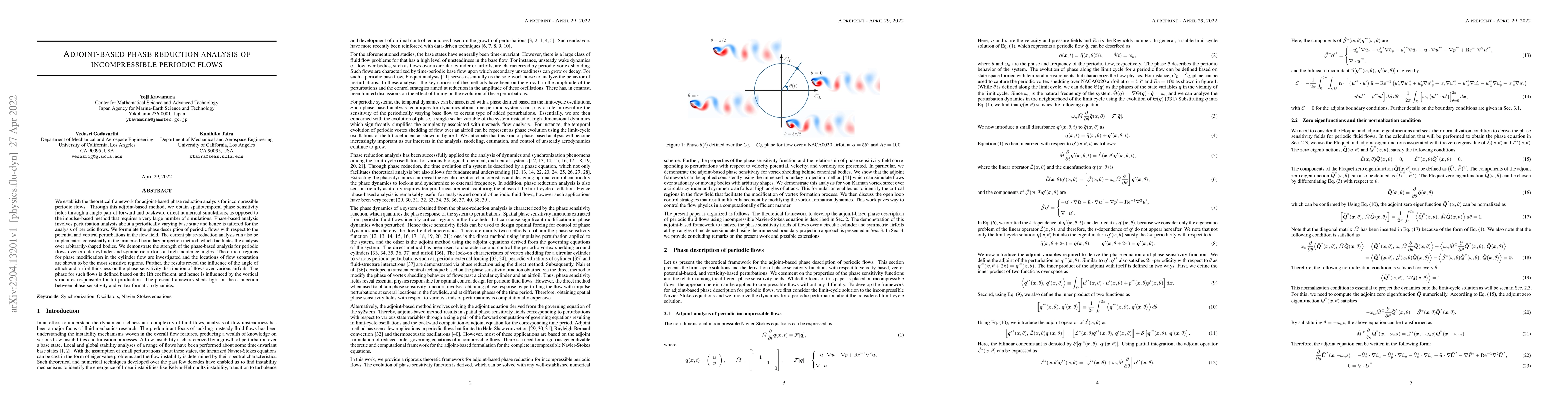 Thumbnail for Adjoint-based phase reduction analysis of incompressible periodic flows