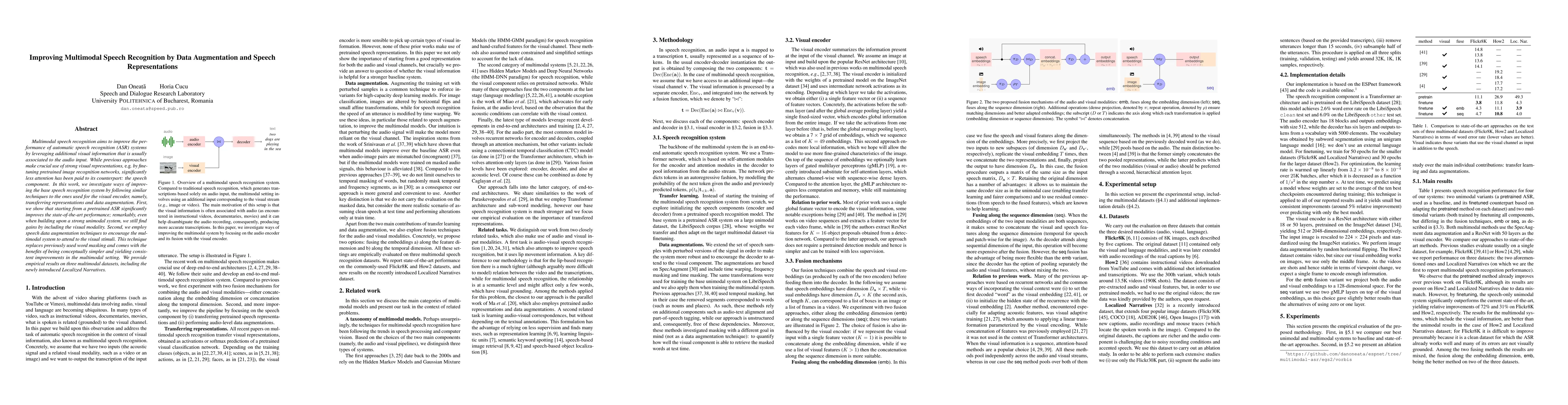 Thumbnail for Improving Multimodal Speech Recognition by Data Augmentation and Speech
  Representations