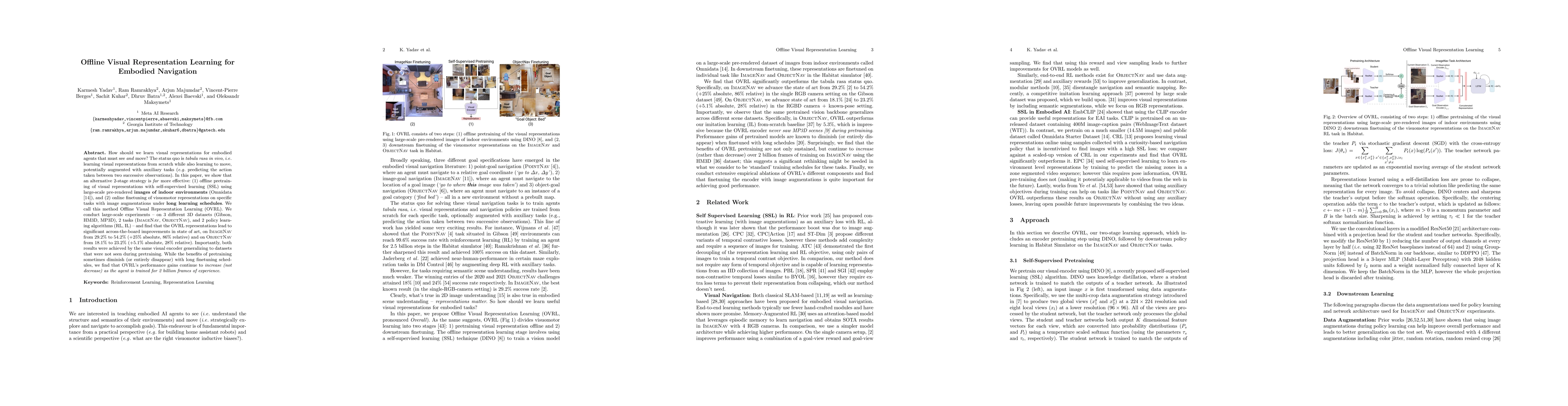 Thumbnail for Offline Visual Representation Learning for Embodied Navigation