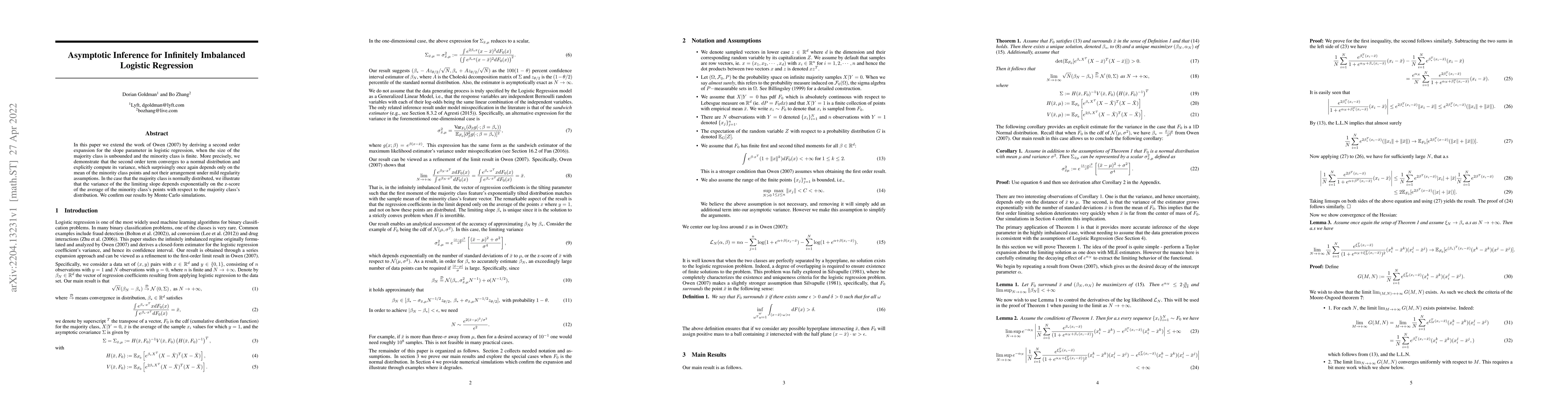 Thumbnail for Asymptotic Inference for Infinitely Imbalanced Logistic Regression
