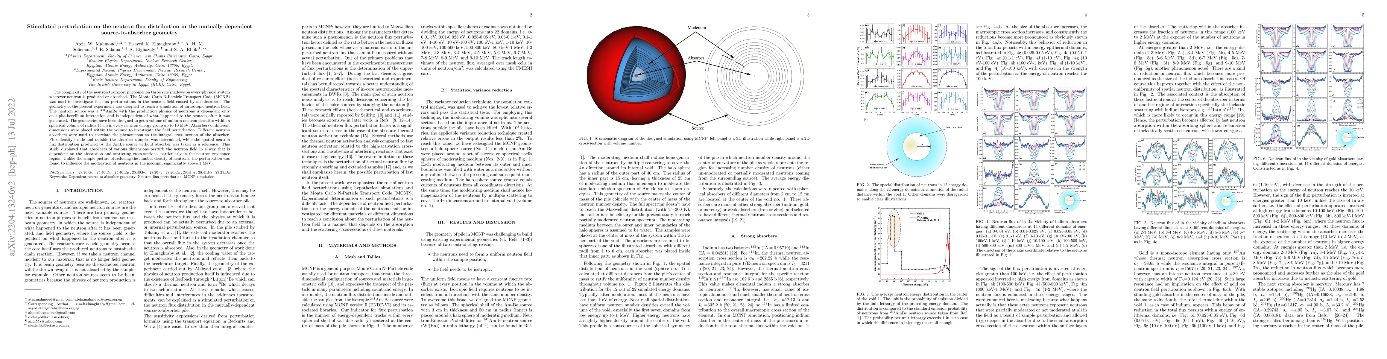 Thumbnail for Stimulated perturbation on the neutron flux distribution in the
  mutually-dependent source-to-absorber geometry