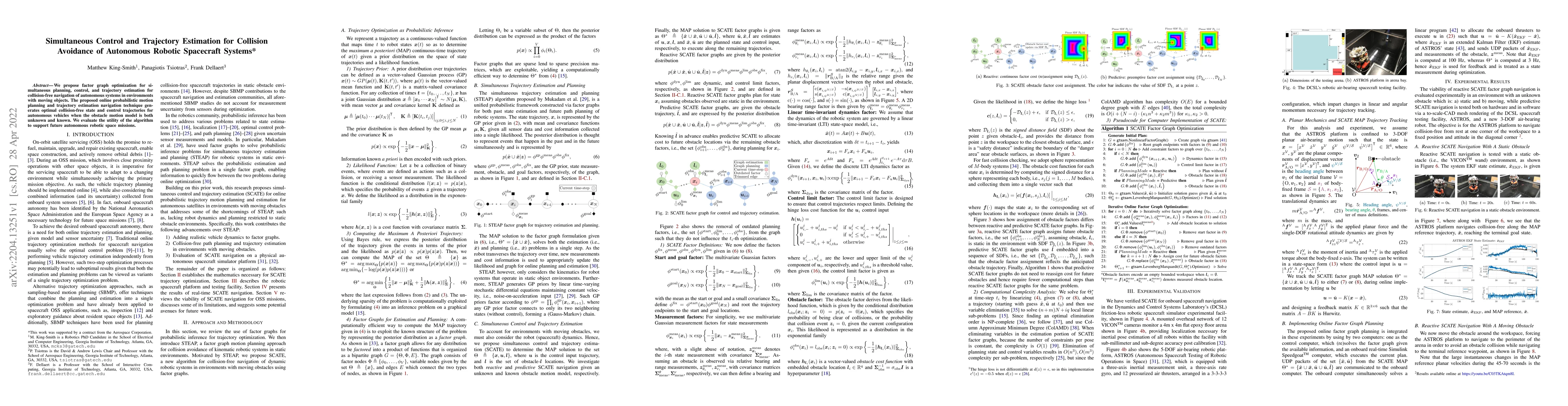 Thumbnail for Simultaneous Control and Trajectory Estimation for Collision Avoidance
  of Autonomous Robotic Spacecraft Systems