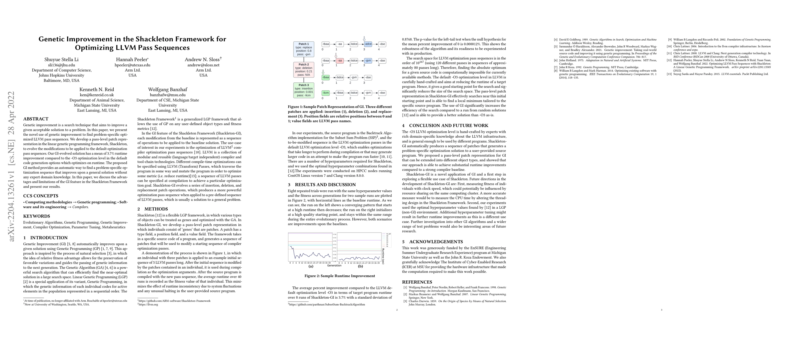 Thumbnail for Genetic Improvement in the Shackleton Framework for Optimizing LLVM Pass
  Sequences