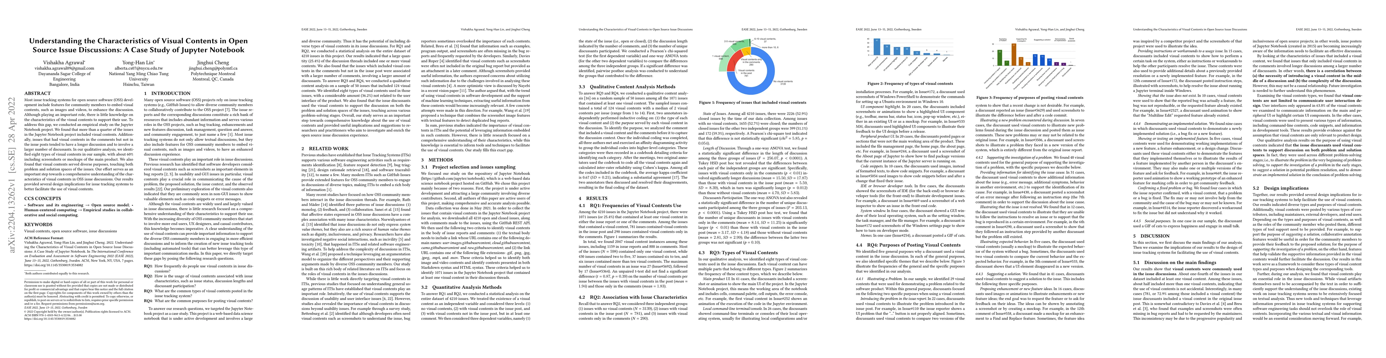 Thumbnail for Understanding the Characteristics of Visual Contents in Open Source
  Issue Discussions: A Case Study of Jupyter Notebook