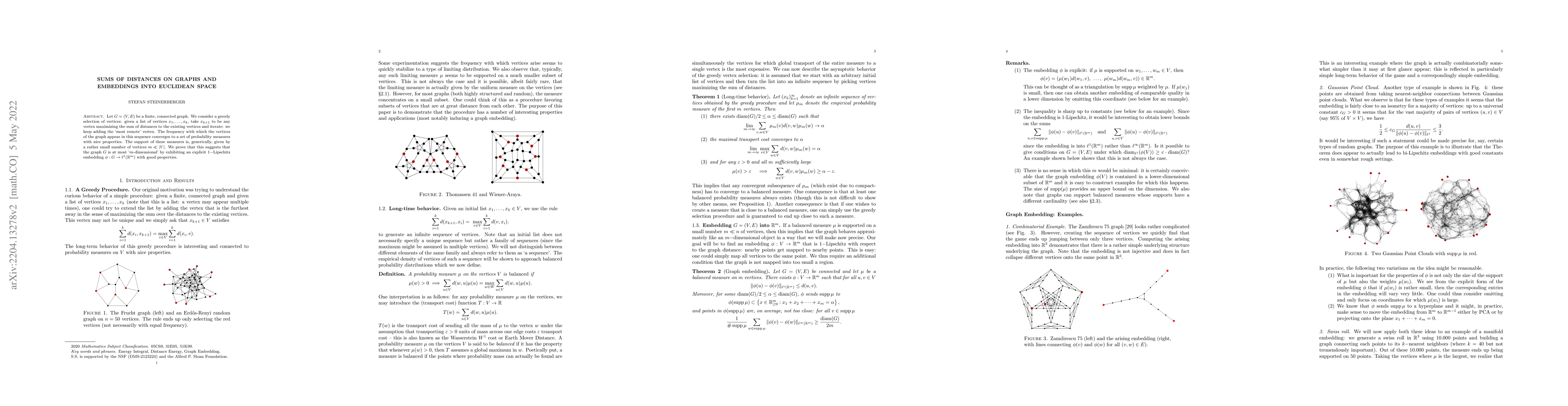 Thumbnail for Sums of Distances on Graphs and Embeddings into Euclidean Space