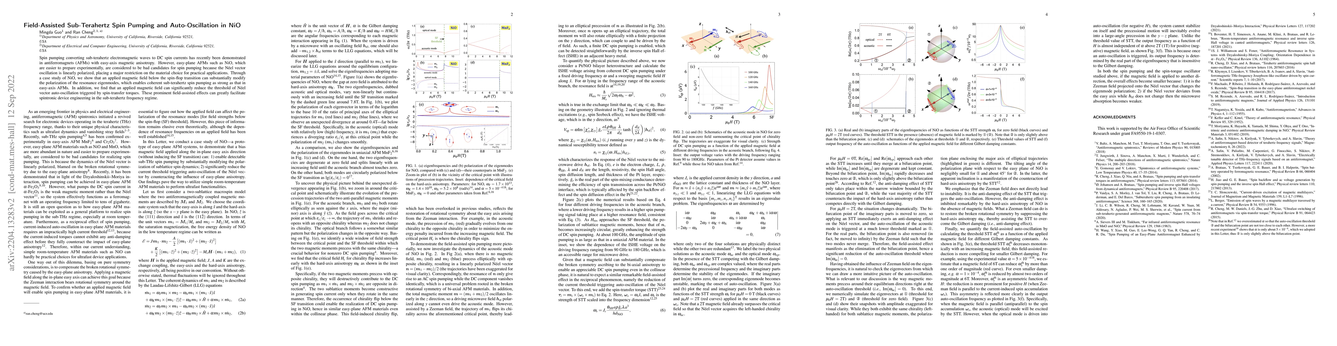 Thumbnail for Field-Assisted Sub-Terahertz Spin Pumping and Auto-Oscillation in NiO
