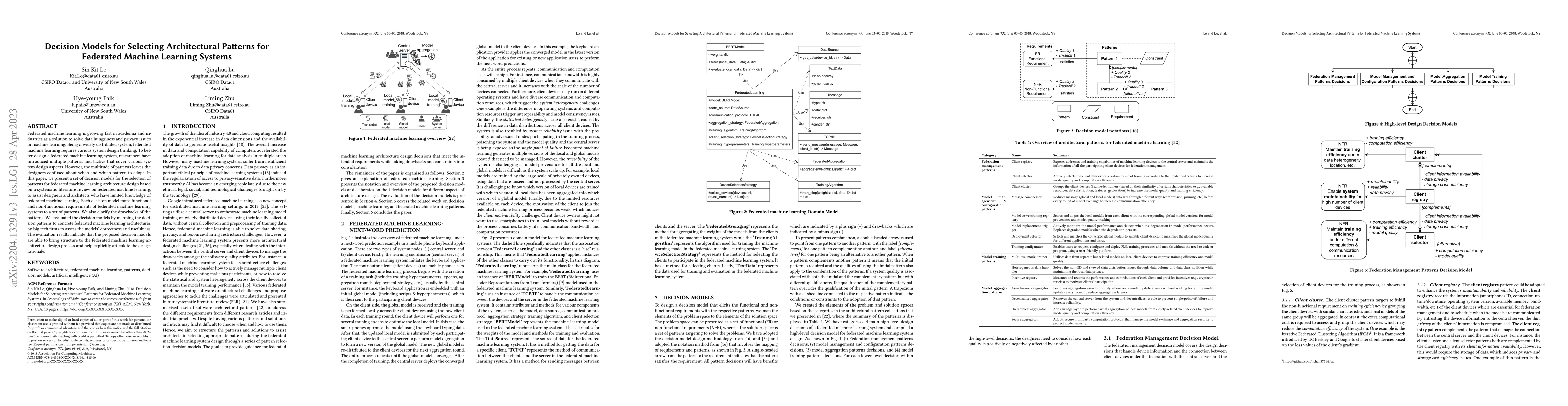 Thumbnail for Decision Models for Selecting Federated Learning Architecture Patterns