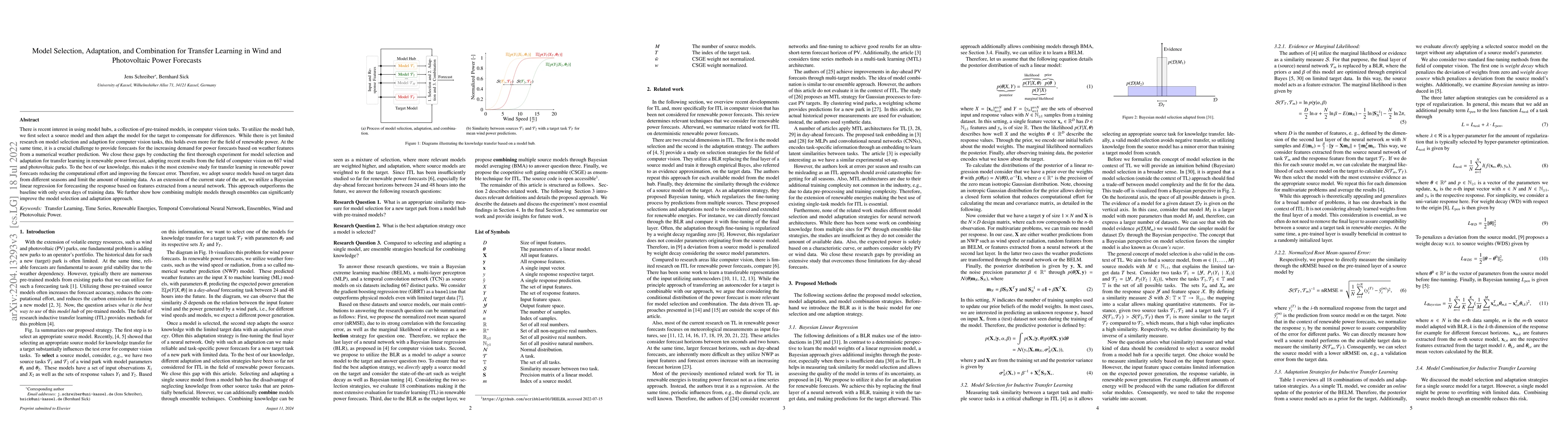 Thumbnail for Model Selection, Adaptation, and Combination for Transfer Learning in
  Wind and Photovoltaic Power Forecasts