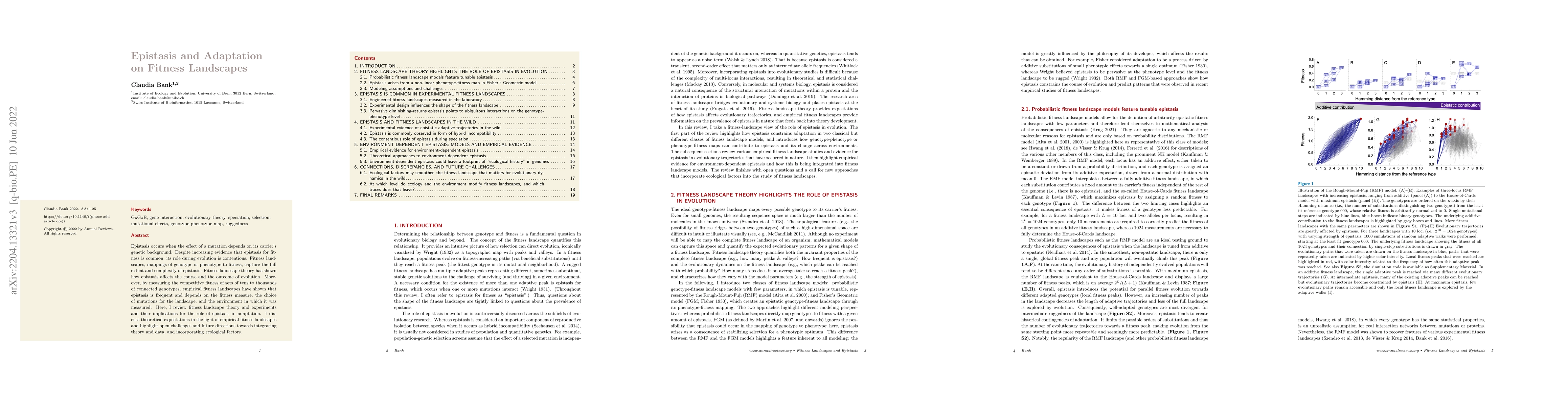 Thumbnail for Epistasis and Adaptation on Fitness Landscapes