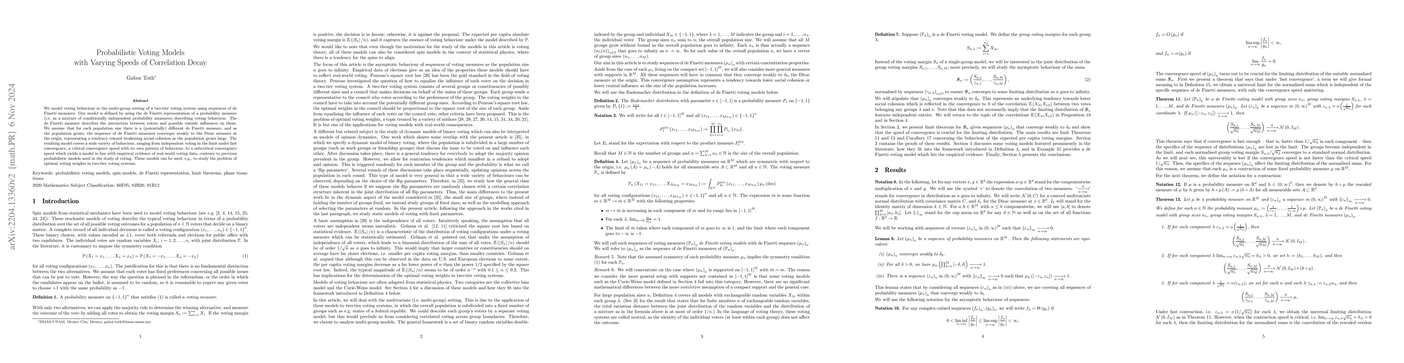 Thumbnail for Probabilistic Voting Models with Varying Speeds of Correlation Decay