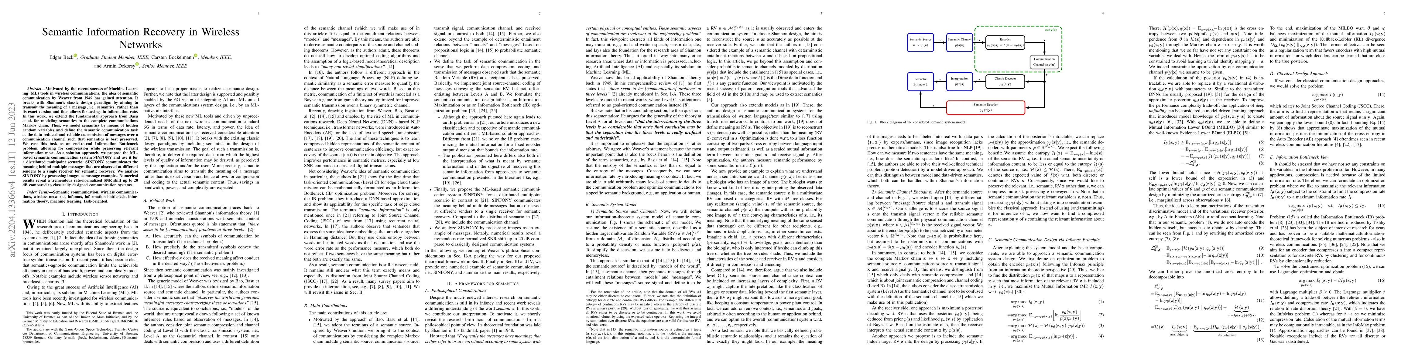 Thumbnail for Semantic Information Recovery in Wireless Networks