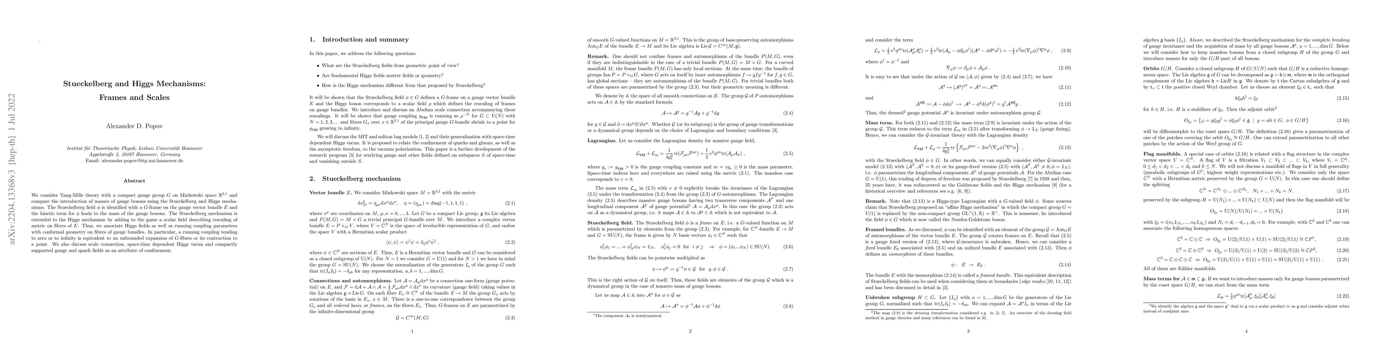 Thumbnail for Stueckelberg and Higgs Mechanisms: Frames and Scales