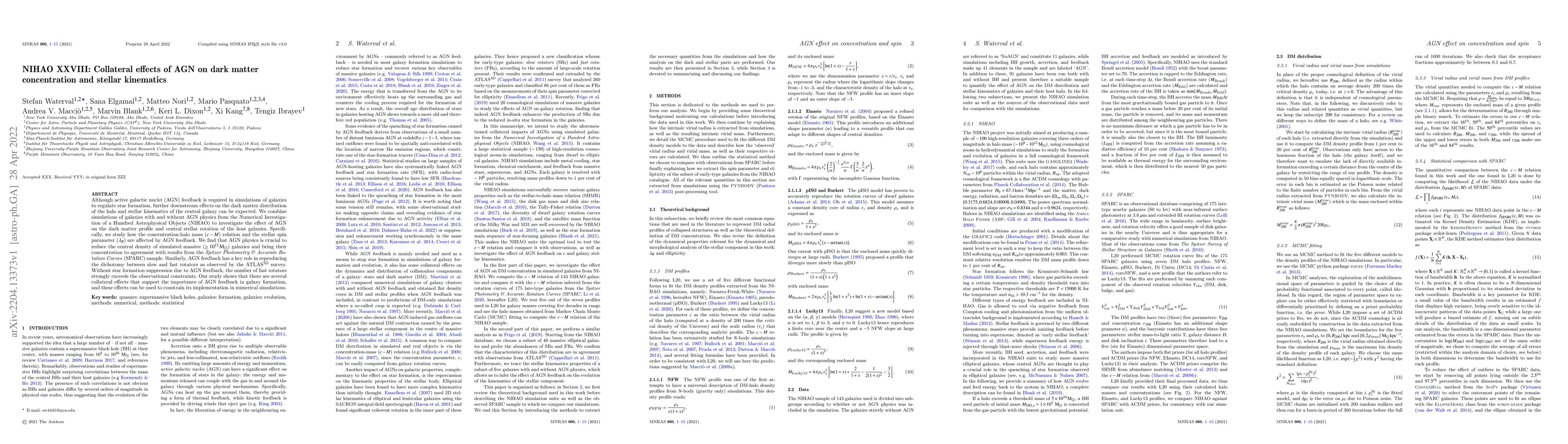 Thumbnail for NIHAO XXVIII: Collateral effects of AGN on dark matter concentration and
  stellar kinematics