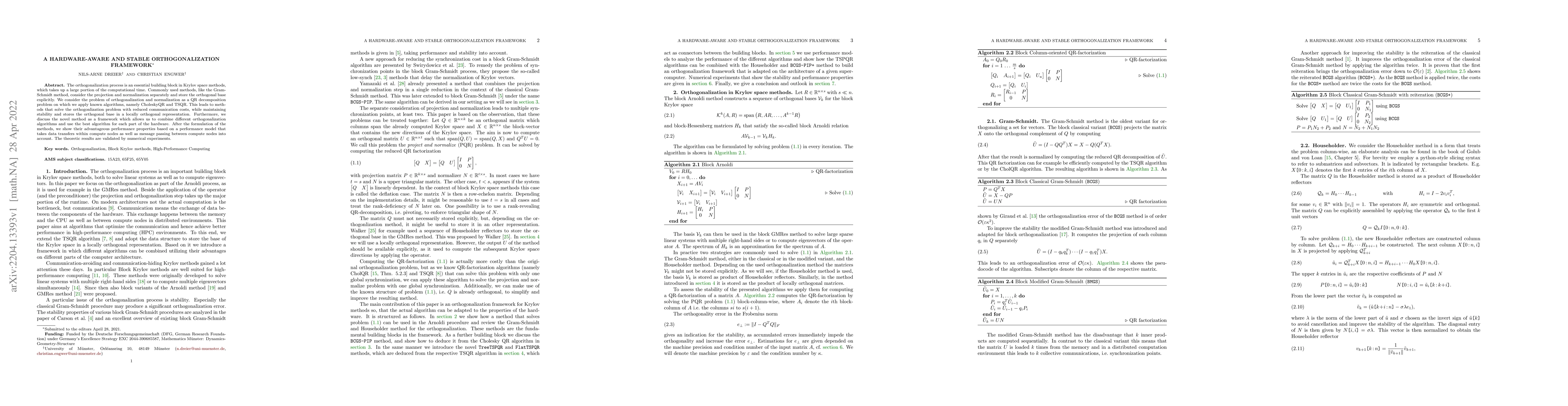 Thumbnail for A Hardware-aware and Stable Orthogonalization Framework