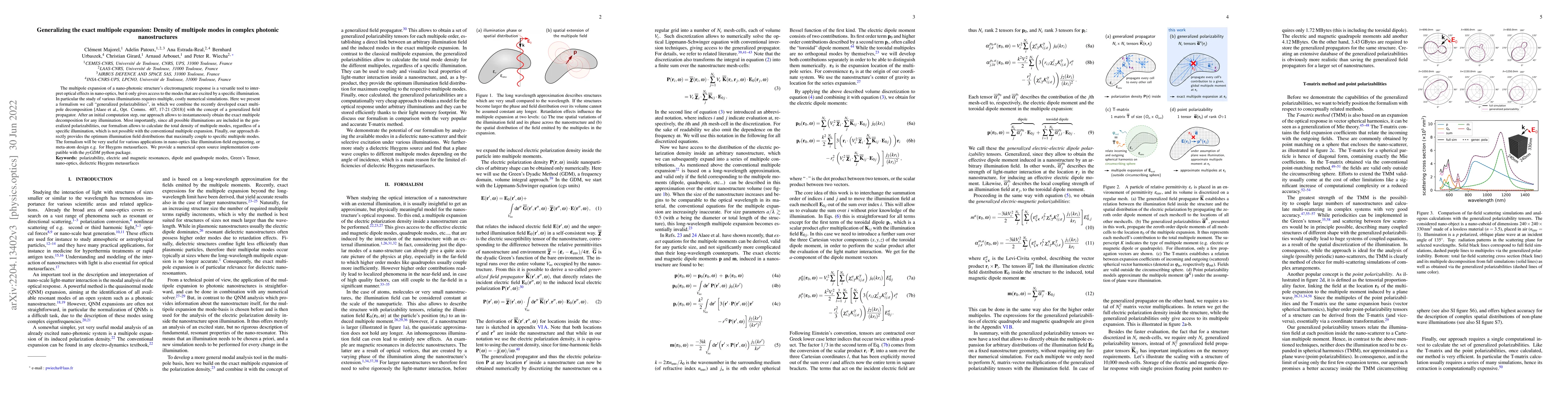 Thumbnail for Generalizing the exact multipole expansion: Density of multipole modes
  in complex photonic nanostructures