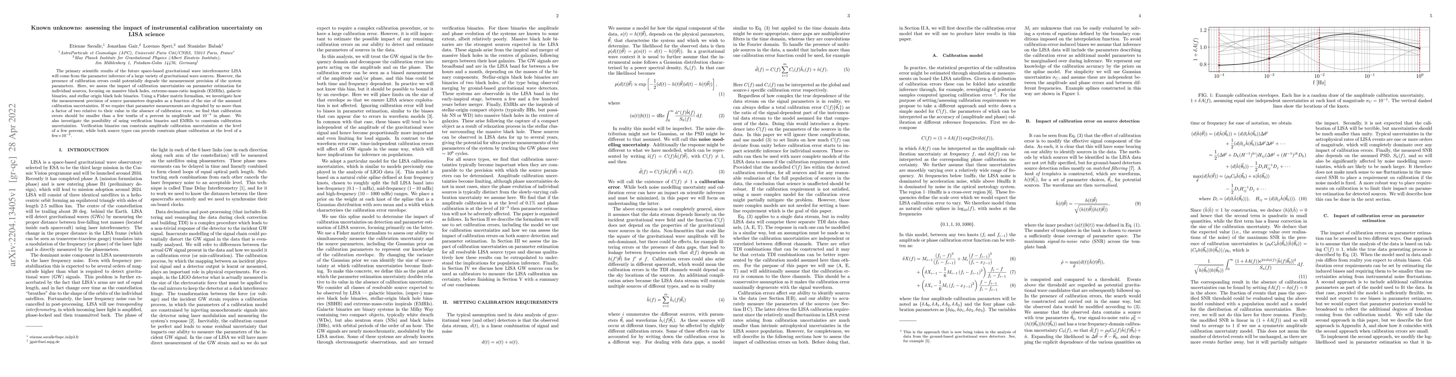Thumbnail for Known unknowns: assessing the impact of instrumental calibration
  uncertainty on LISA science