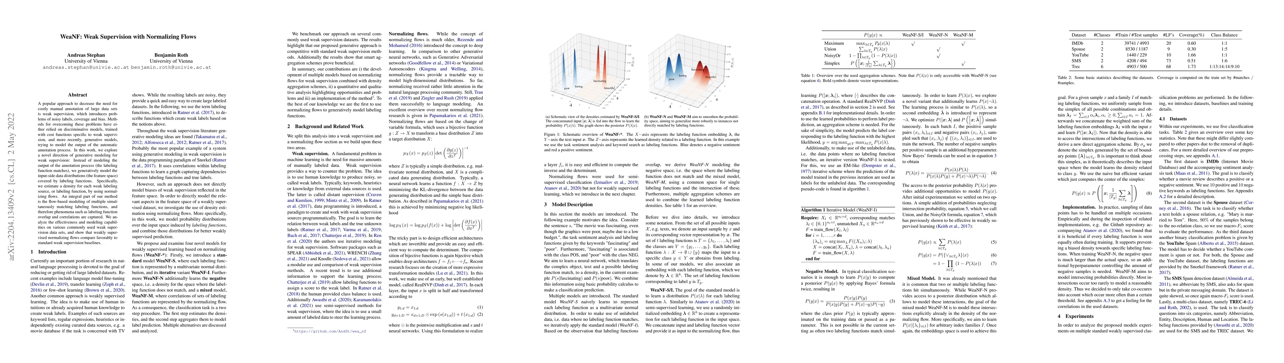 Thumbnail for WeaNF: Weak Supervision with Normalizing Flows