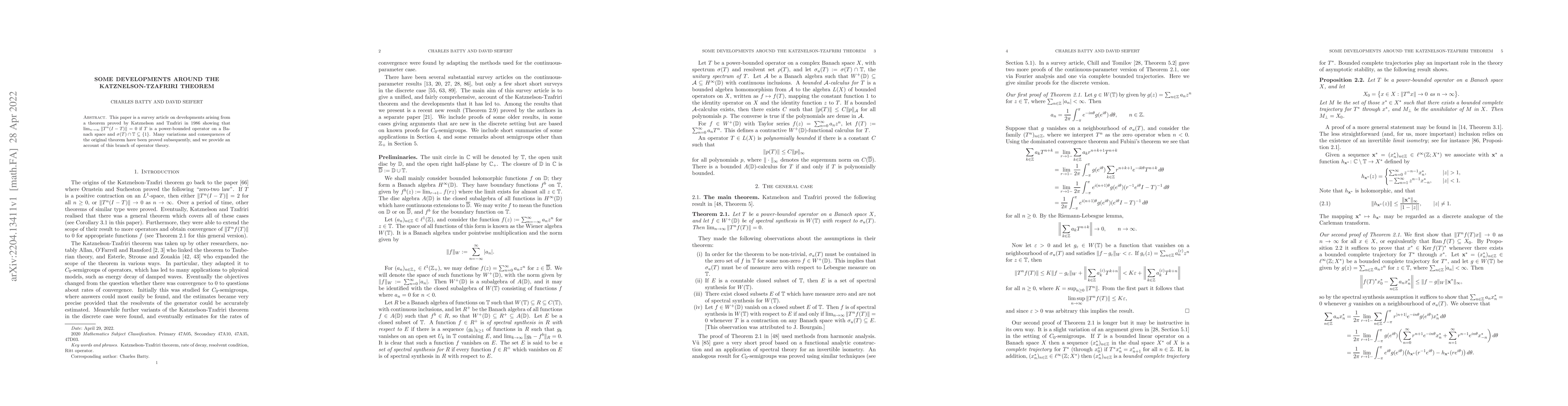 Thumbnail for Some developments around the Katznelson-Tzafriri theorem