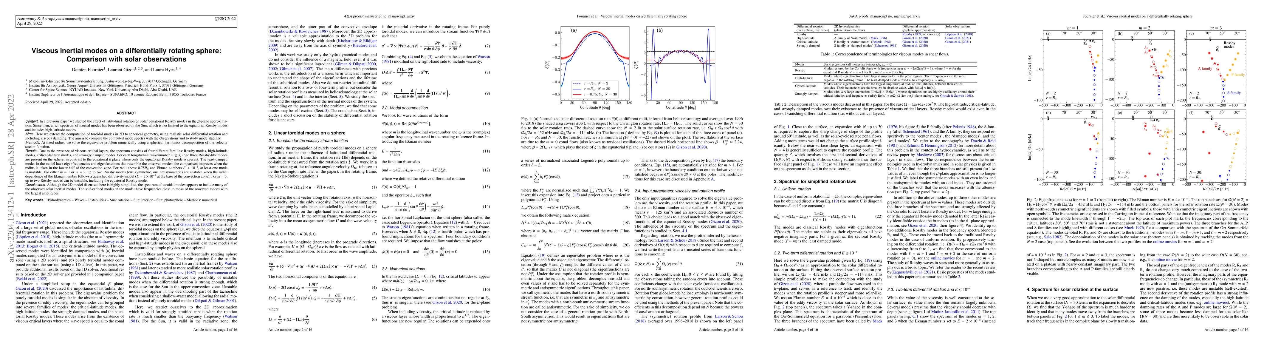 Thumbnail for Viscous inertial modes on a differentially rotating sphere: Comparison
  with solar observations