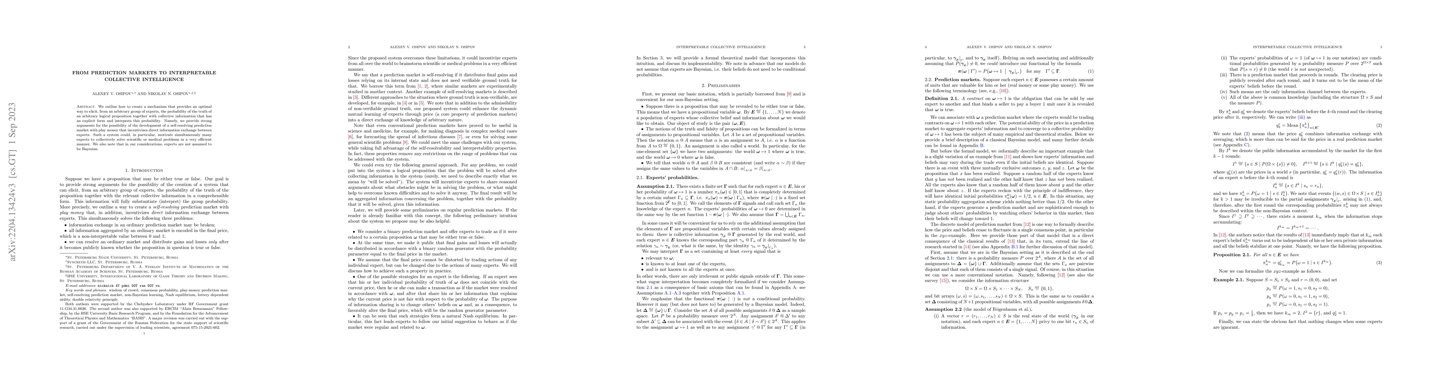 Thumbnail for From prediction markets to interpretable collective intelligence