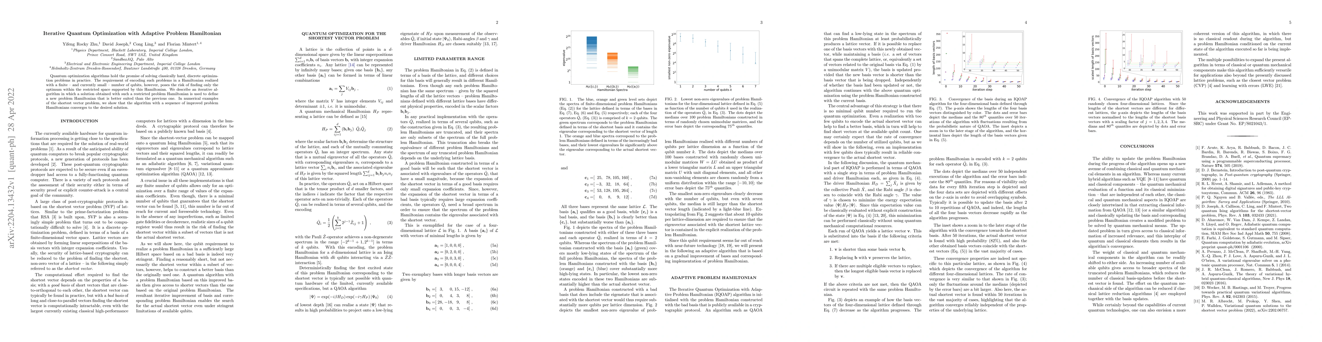 Thumbnail for Iterative Quantum Optimization with Adaptive Problem Hamiltonian