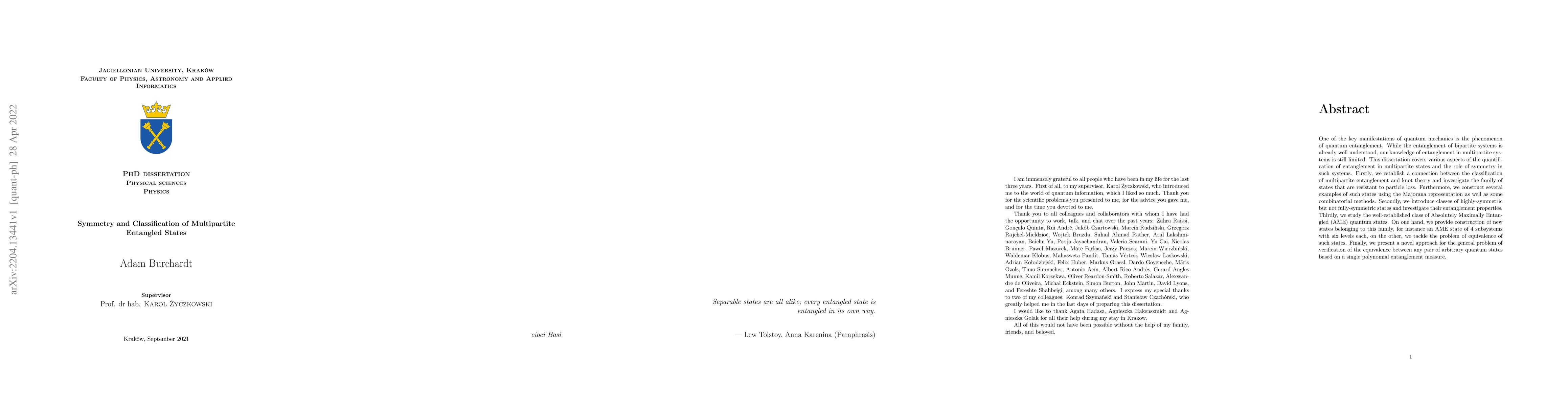 Thumbnail for Symmetry and Classification of Multipartite Entangled States
