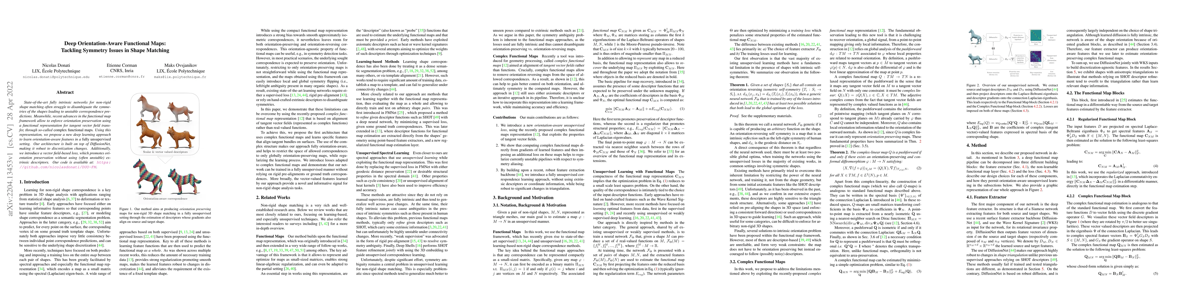 Thumbnail for Deep Orientation-Aware Functional Maps: Tackling Symmetry Issues in
  Shape Matching