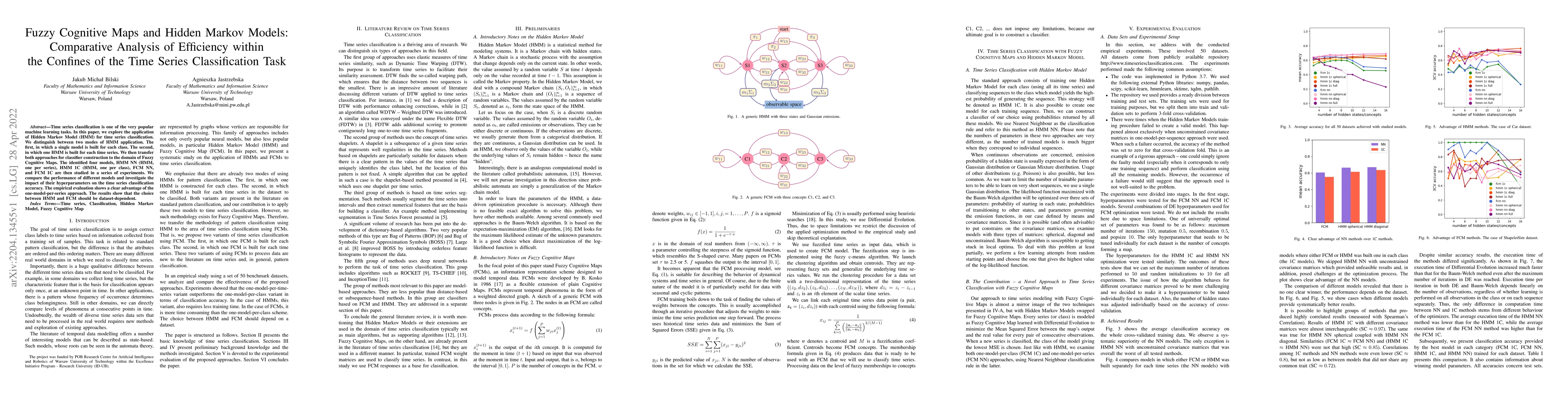 Thumbnail for Fuzzy Cognitive Maps and Hidden Markov Models: Comparative Analysis of
  Efficiency within the Confines of the Time Series Classification Task