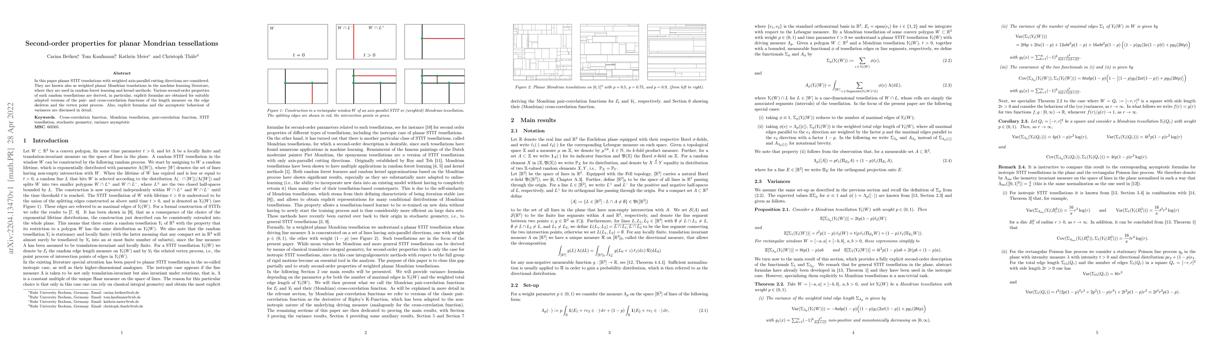 Thumbnail for Second-order properties for planar Mondrian tessellations