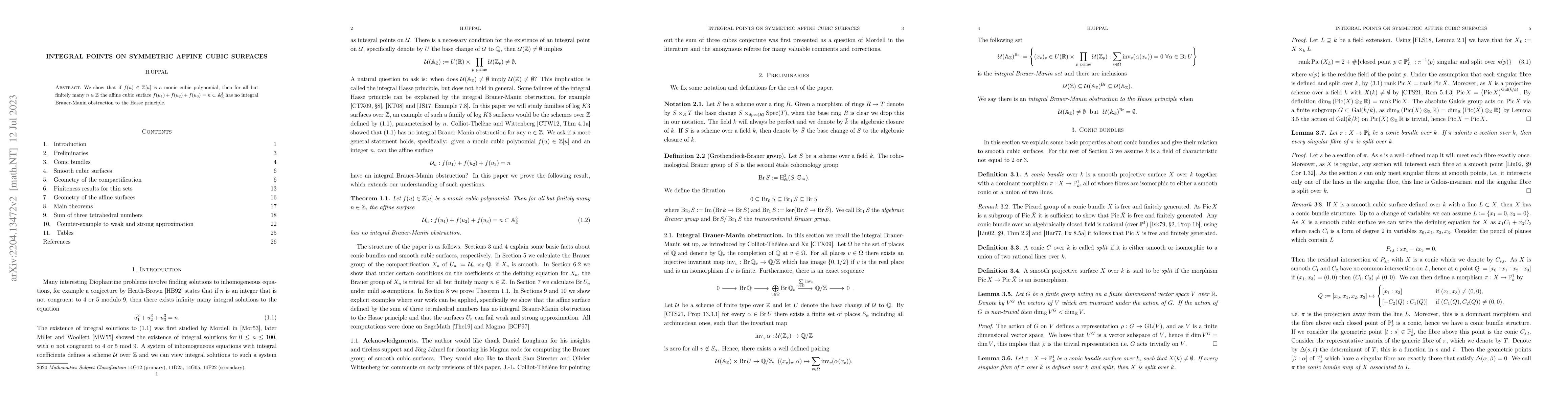 Thumbnail for Integral points on symmetric affine cubic surfaces