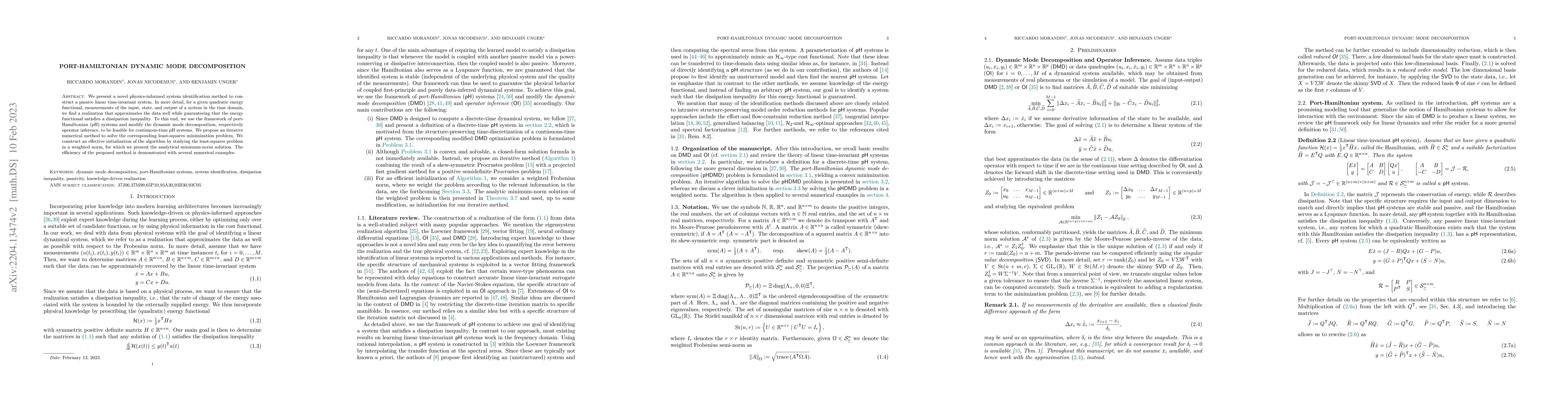 Thumbnail for Port-Hamiltonian Dynamic Mode Decomposition
