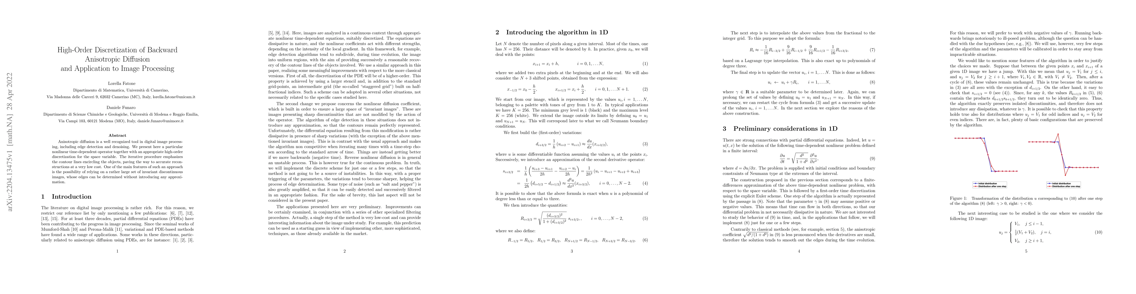 Thumbnail for High-Order Discretization of Backward Anisotropic Diffusion and
  Application to Image Processing