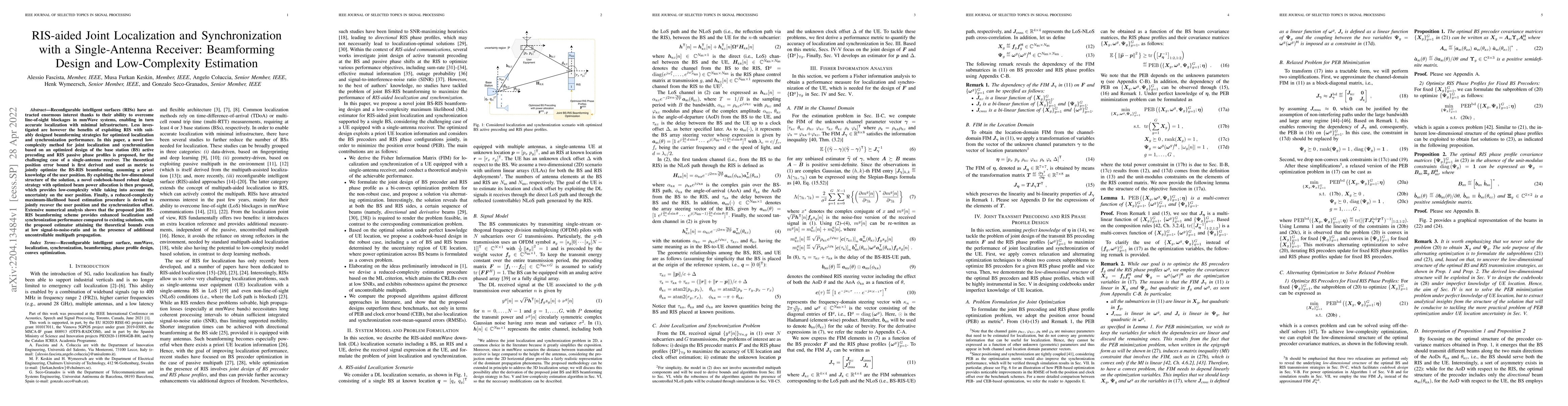 Thumbnail for RIS-aided Joint Localization and Synchronization with a Single-Antenna
  Receiver: Beamforming Design and Low-Complexity Estimation