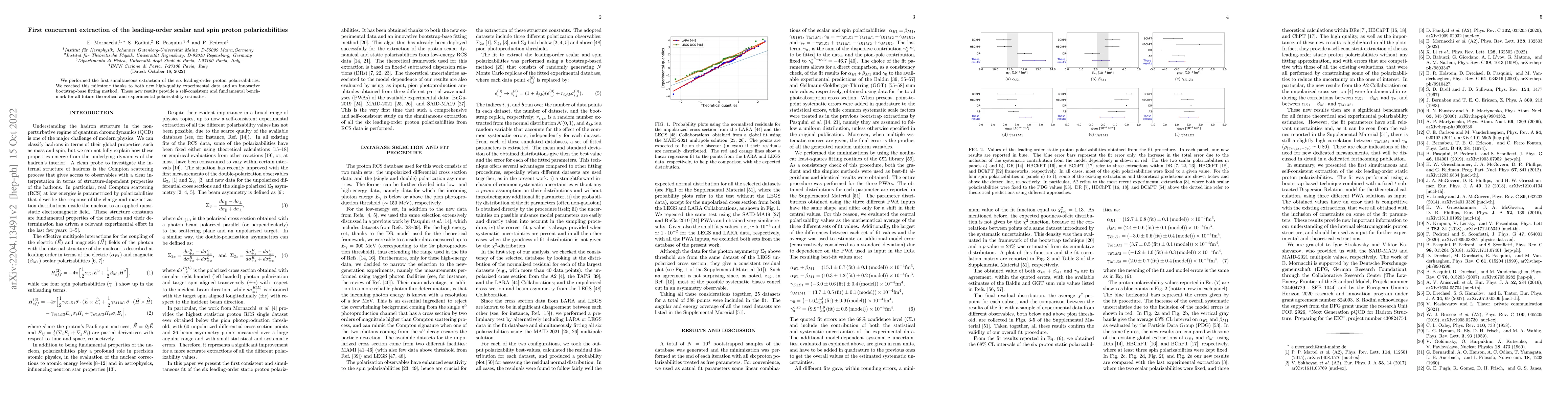 Thumbnail for First concurrent extraction of the leading-order scalar and spin proton
  polarizabilities