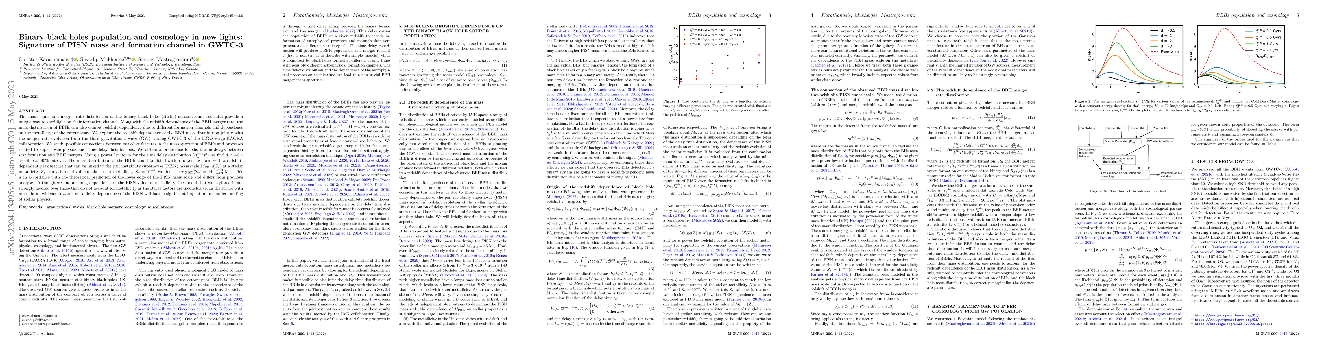 Thumbnail for Binary black holes population and cosmology in new lights: Signature of
  PISN mass and formation channel in GWTC-3