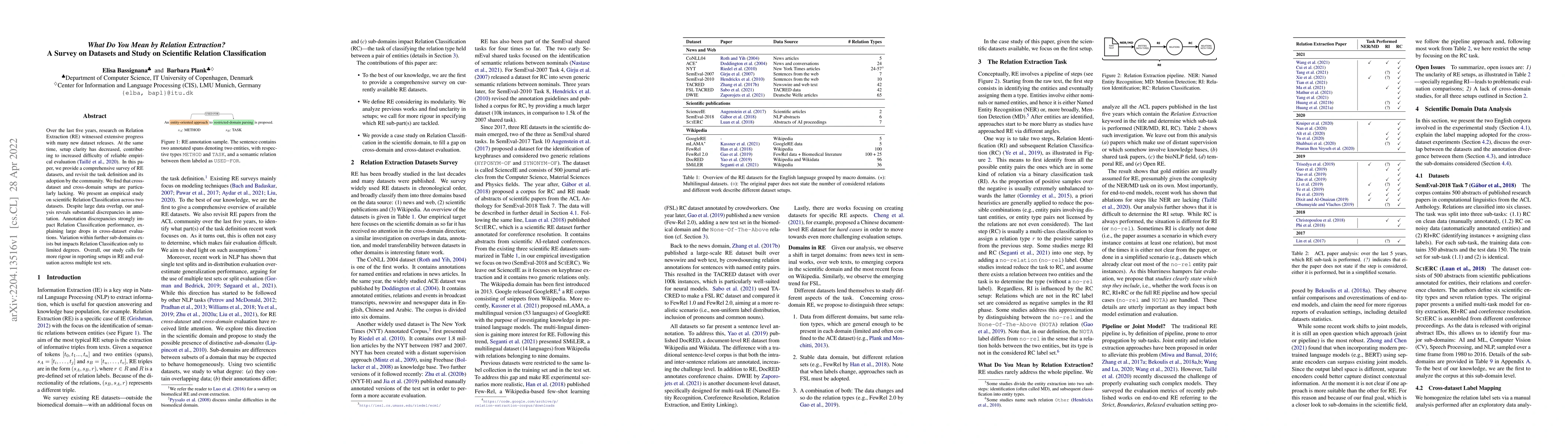 Thumbnail for What do You Mean by Relation Extraction? A Survey on Datasets and Study
  on Scientific Relation Classification
