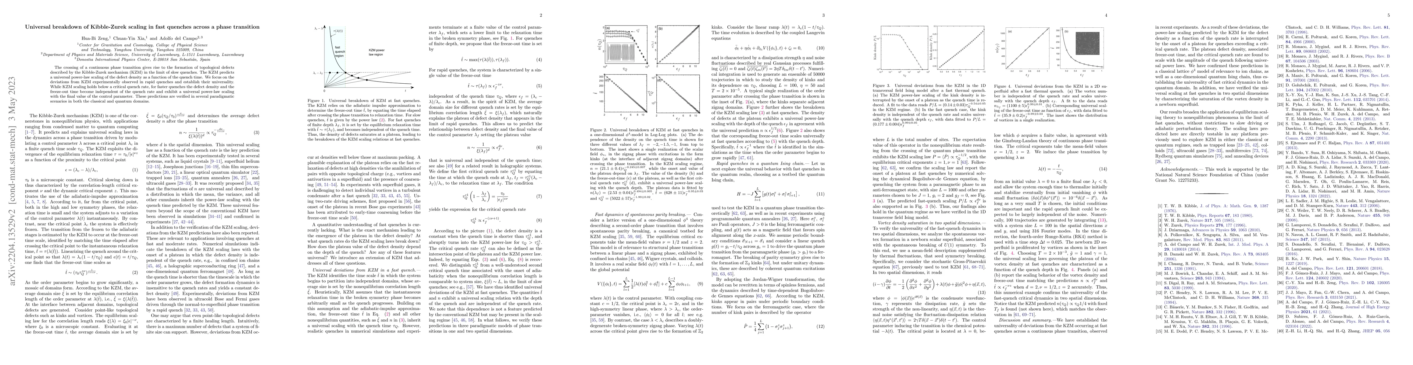 Thumbnail for Universal breakdown of Kibble-Zurek scaling in fast quenches across a
  phase transition